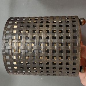 Gold Canyon‎ Basket Weave Candle Holder(Bronze)